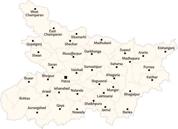 Bihar Map with Districts