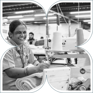 Woman working at a sewing machine
